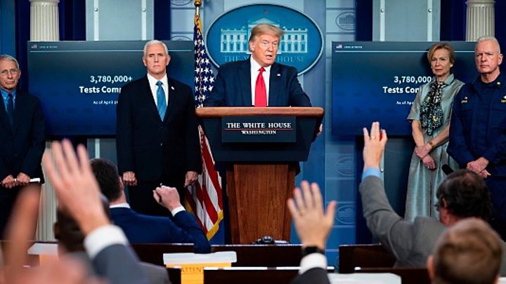 Coronavirus: President Trump defends tweets against US states’ lockdowns