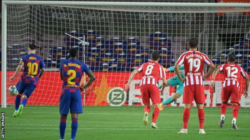 Messi’s goal was his 27th of the season for club and country