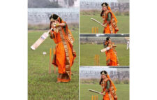 Girl in wedding dress in cricket ground goes viral