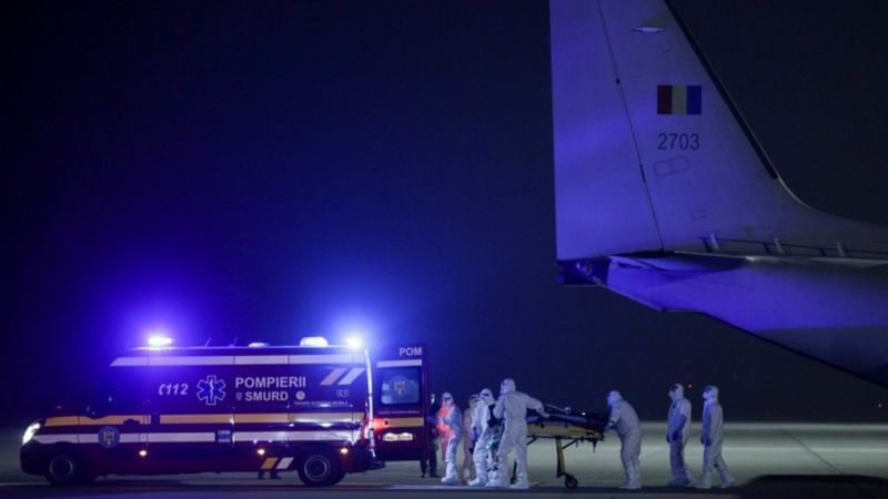 Covid: Romania’s ‘hero’ doctor taken to Belgium for treatment for severe burns