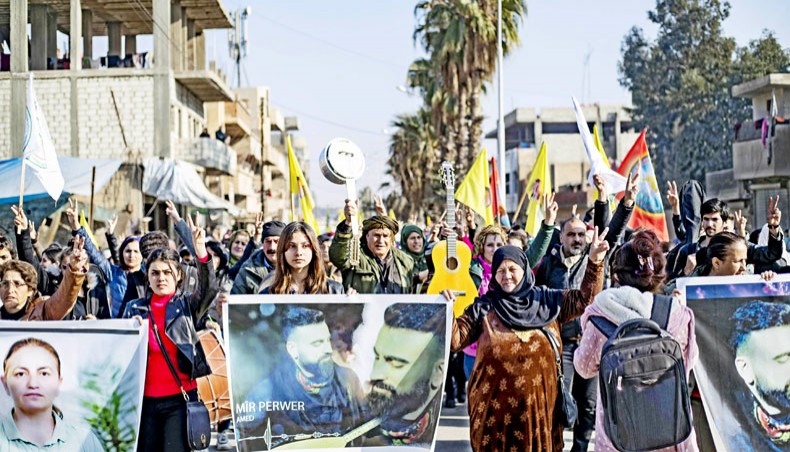 Syrian Kurds protest against Paris attack