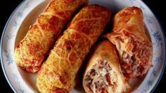 Cabbage and Chicken Spring Rolls